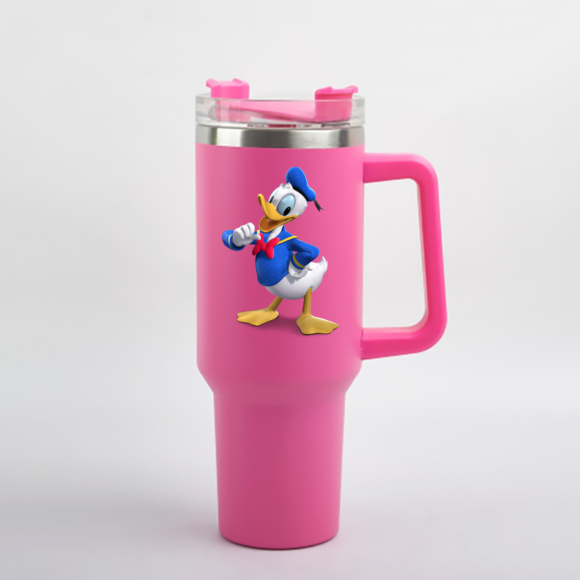 （画像用） ミッキーマウス Mickey Mouse 1200mL車用タンブラー - クリスタルステッカー（プラスチックストロー付き）